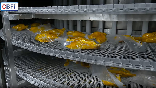 Двухспиральная система быстрой заморозки мяса птицы мощностью 1000 кг/ч
