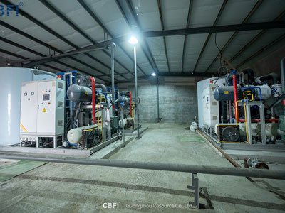 Льдогенератор чешуйчатого льда мощностью 120 тонн в провинции Шаньдун